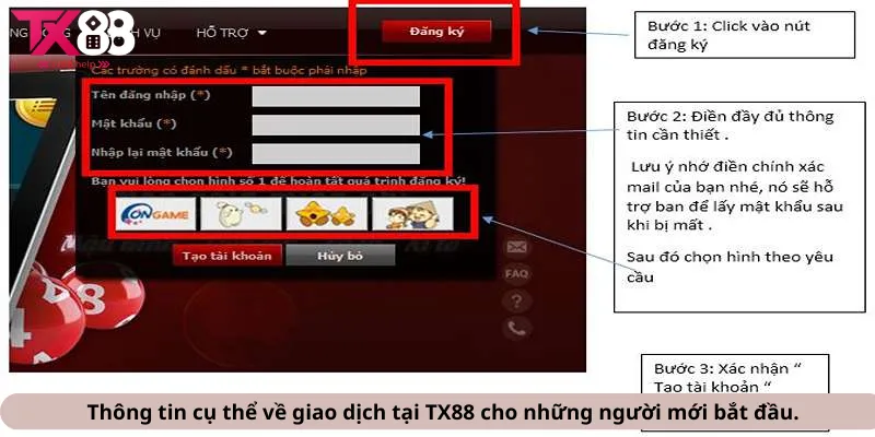 Thông tin cụ thể về giao dịch tại TX88 cho những người mới bắt đầu.